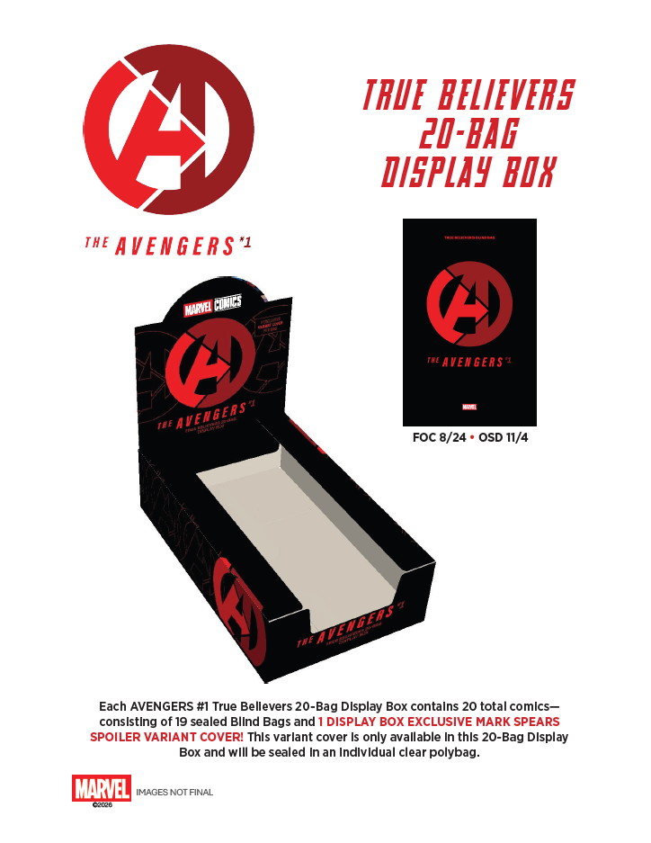 Avengers #1 - Legacy #808 - True Believers 20-Bag Display Box (Pre-Order) C34-P44