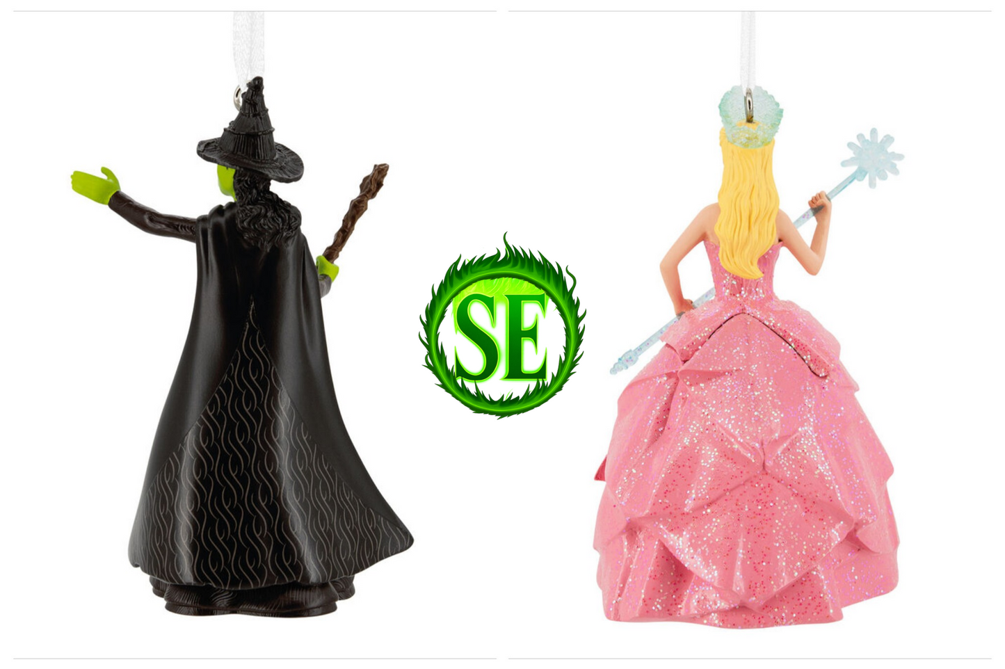 Hallmark Christmas Decoration • Wicked • Elphaba + Glinda Pink • Ornaments • Twin Pack (Released)