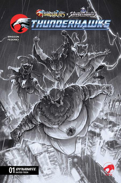 Thundercats / Silverhawks: Thunderhawks #1 - Alessandro Ranaldi 1:35 B+W Variant (Pre-Sale) C12-P16