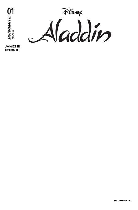 Aladdin #1 - Disney - Blank Sketch Authentix Variant (Pre-Sale) C23-P26