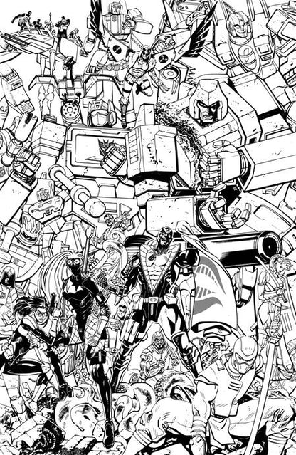 Transformers #33 - Energon Universe - Tom Reilly 3rd Anniversary B&W Variant (Closed)