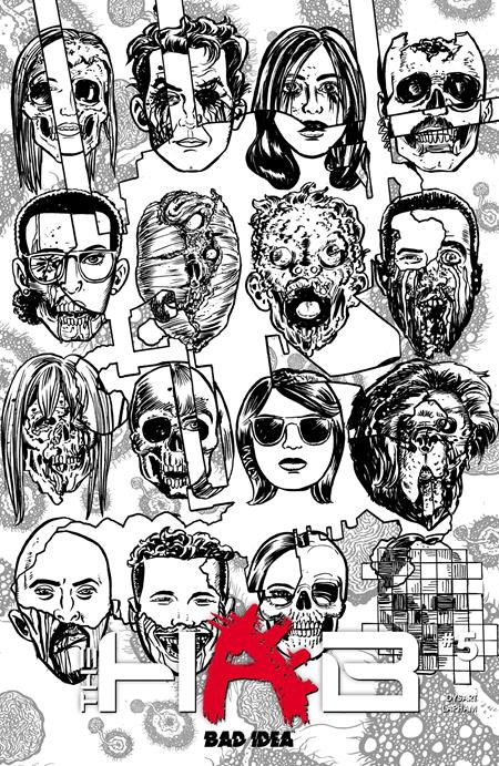 Hab #5 - Bad Idear - David Lapham B&W Infected Skulls Variant (Pre-Order) C36-P40