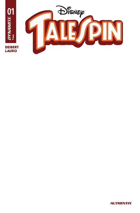 Disney: Talespin #1 - Dynamite - Blank Sketch Authentix Variant (Closed) R2633