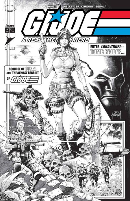 Gi Joe: A Real American Hero #330 - Chris Mooneyham Tomb Raider B&W 3rd Printing (Pre-Order) R2636