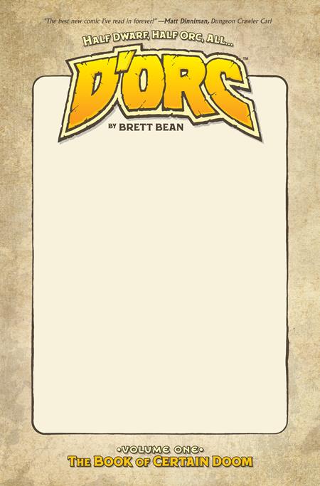 Dorc - Vol 1: Book of Certain Doom (DM Edition) | Blank Sketch 2nd Printing TPB - 9781534352186 (Released) R2642
