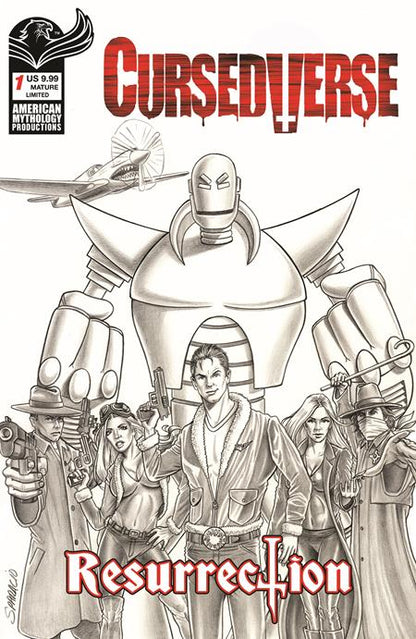 🔞 Cursedverse: Resurrection #1 - American Mythology - Mark Sparacio Limited B&W Var (Closed) R2639