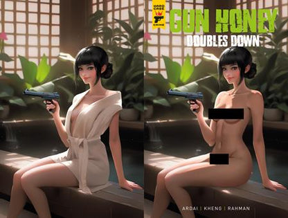 🔞 Gun Honey: Doubles Down #4 - Rare Tempter Wraparound Nude Clothed Bagged Var (Closed) R2638