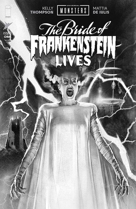 Bride of Frankenstein Lives #1 (Universal Monsters) | Joshua Middleton 1:25 B&W Classic Horror Var (Released) R2643