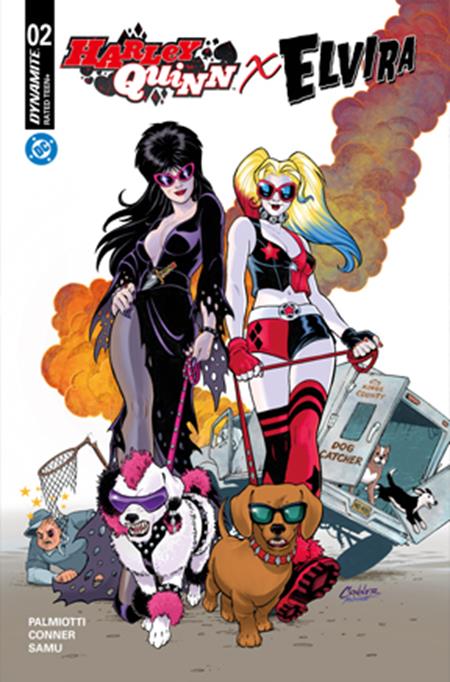 Harley Quinn X Elvira #2 | Amanda Conner Dogs Foil Var â€¢ Pre-Sale: C43-P46