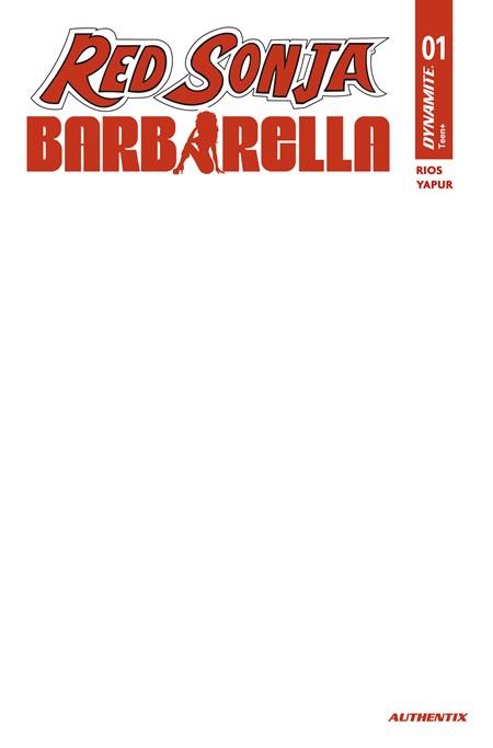 Red Sonja x Barbarella #1 - Dynamite | Blank Sketch Authentix Var (Pre-Order) C41-P44