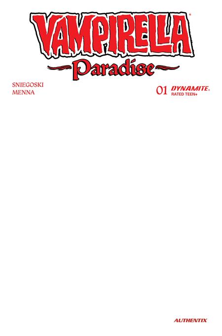 Vampirella: Paradise #1 - Dynamite | Blank Sketch Authentix Var (Pre-Order) C43-P46