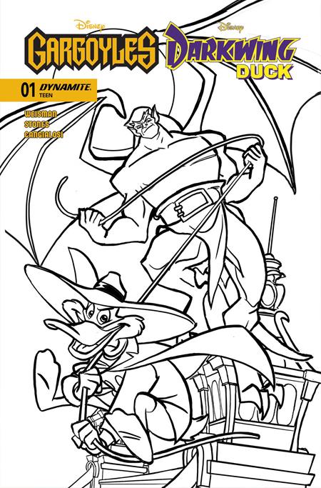 Gargoyles / Darkwing Duck #1 - Tad Stones 1:7 Line Art Variant (Read Desc.)