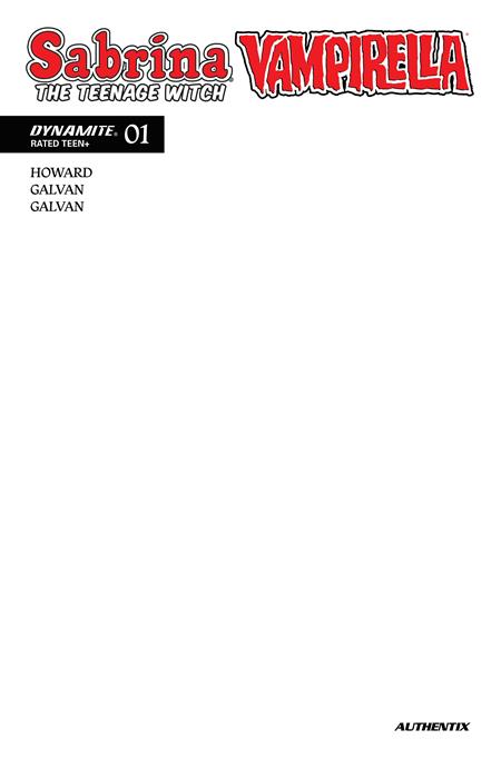Sabrina the Teenage Witch x Vampirella #1 (Dynamite) | Blank Sketch Authentix Var (Pre-Order) C45-P48