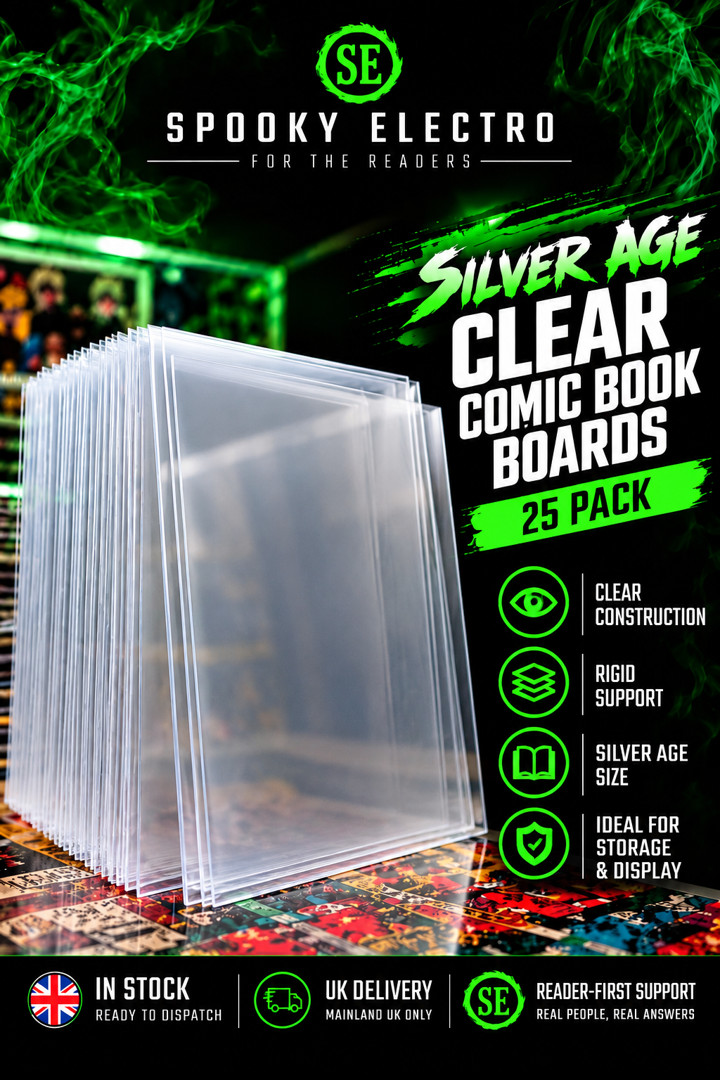 Silver Age Comic Book Boards (25) | Clear Backing Boards (Released)