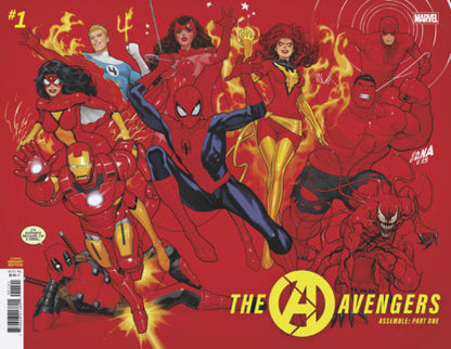 Avengers #1 - Legacy #808 - David Nakayama Color Block Red Wraparound Var (Closed) R2644