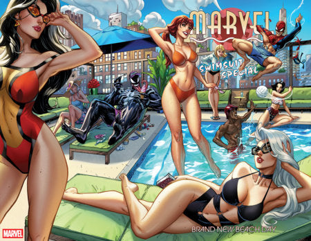 Marvel Swimsuit Special: Brand New Beach Day #1 - J. Scott Campbell Wraparound Main Cover (Closed)