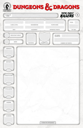 Dungeons & Dragons: Total Party Killers #1 - Blank Sketch Character Sheet Variant (Closed)