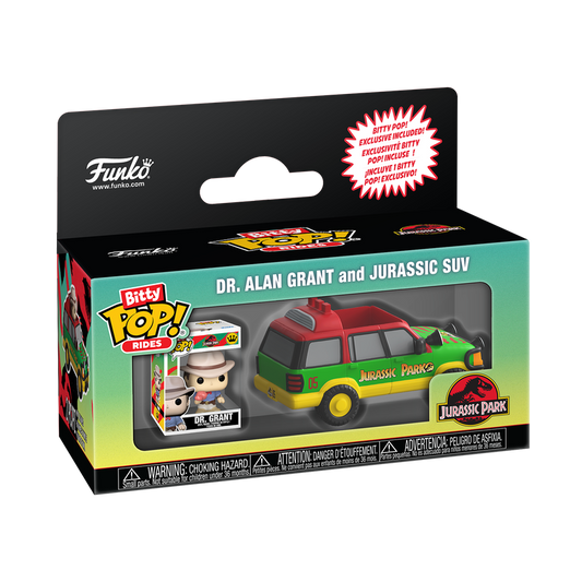 Jurassic Park • Dr. Alan Grant + SUV | Funko Pop! Bitty Rides (Released)
