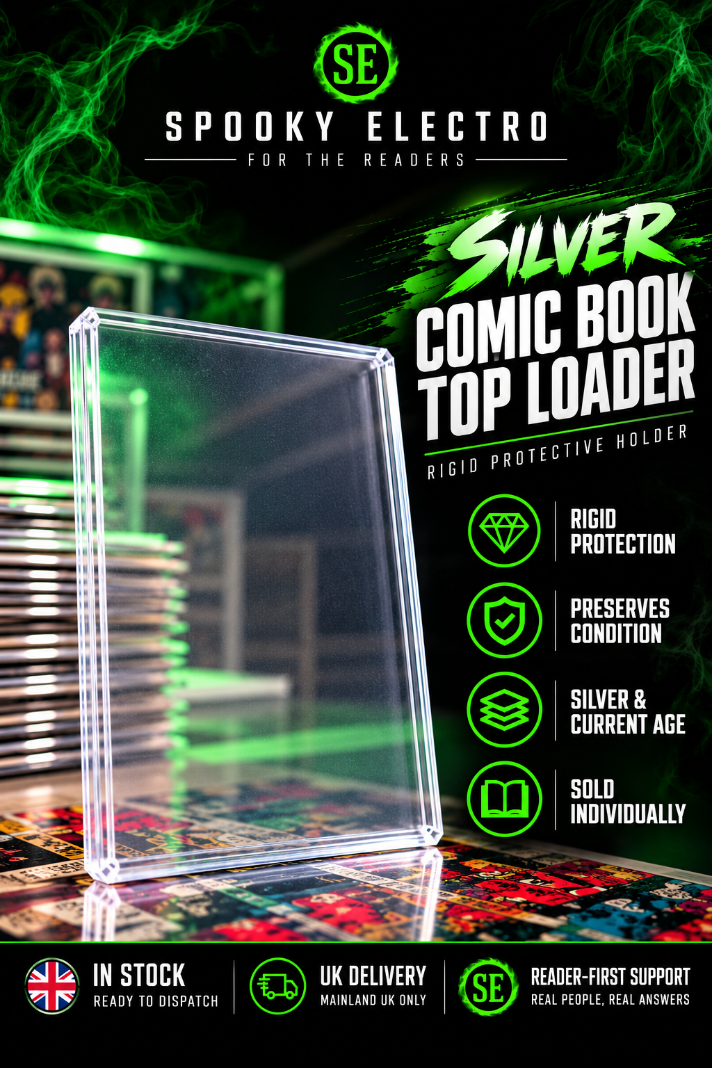 Single Silver Comic Book Top Loader | Rigid Protective Holder (Pre-Order)