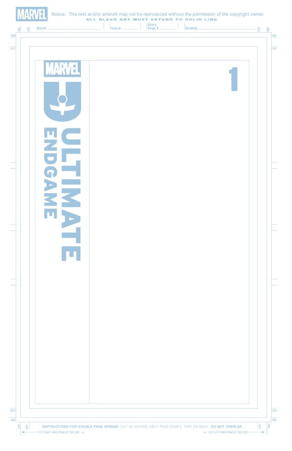 Ultimate Endgame #1 - Blue Line Blank Sketch Main Cover (Back-Issue)