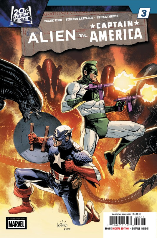 Alien vs. Captain America #3 - Leinil Yu Main Cover (Back-Issue)