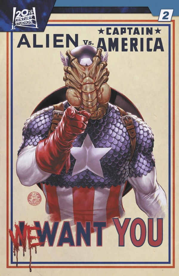 Alien vs. Captain America #2 - Mark Brooks We Want You Homage Variant (Back-Issue)