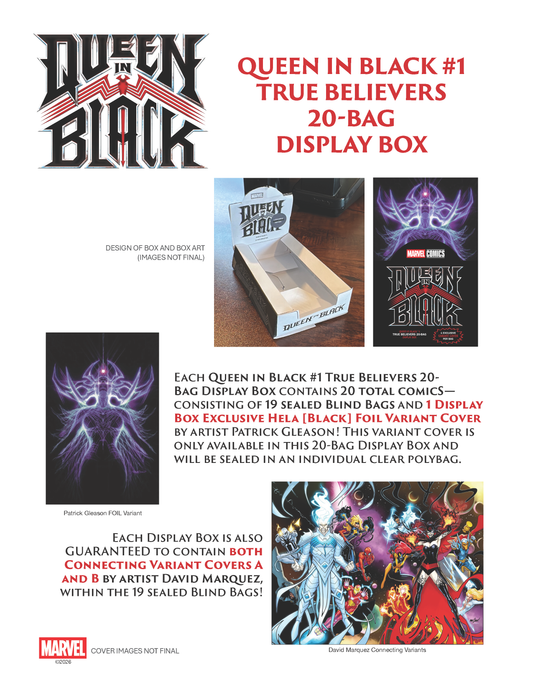 Queen in Black #1 - 20 Pack Blind Bags Display Box, inc. Foil Variant (Closed)