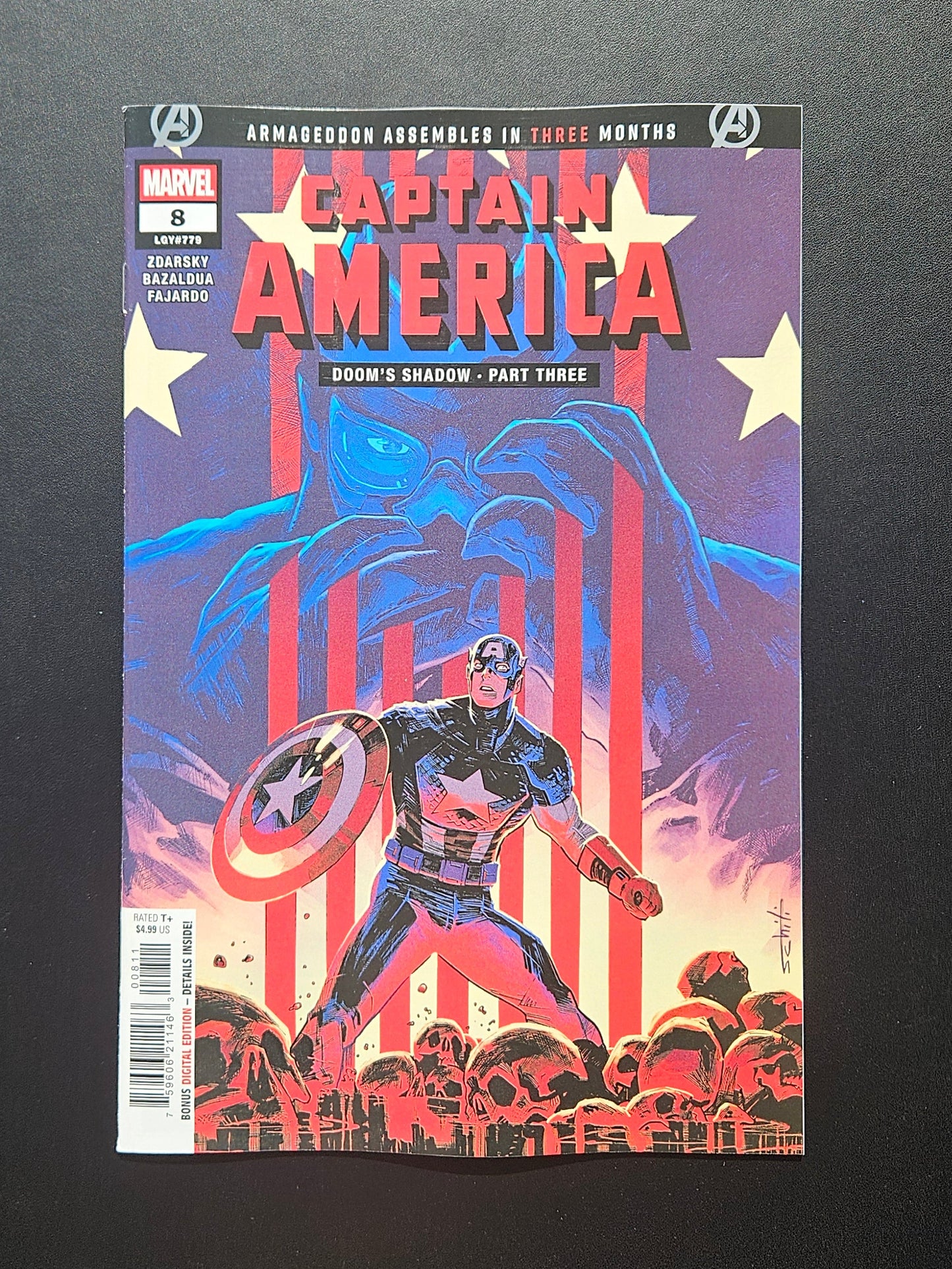 Captain America #8 - Legacy #779 (VF) - Valerio Schiti Main Cover - VF (Back-Issue)